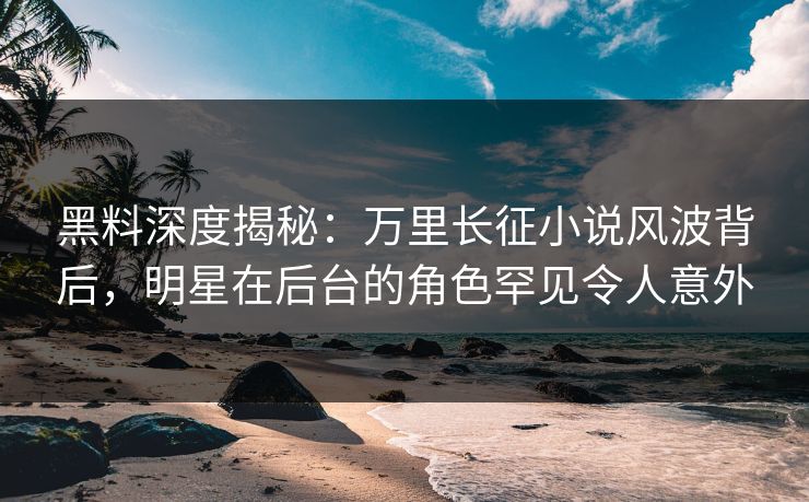 黑料深度揭秘：万里长征小说风波背后，明星在后台的角色罕见令人意外