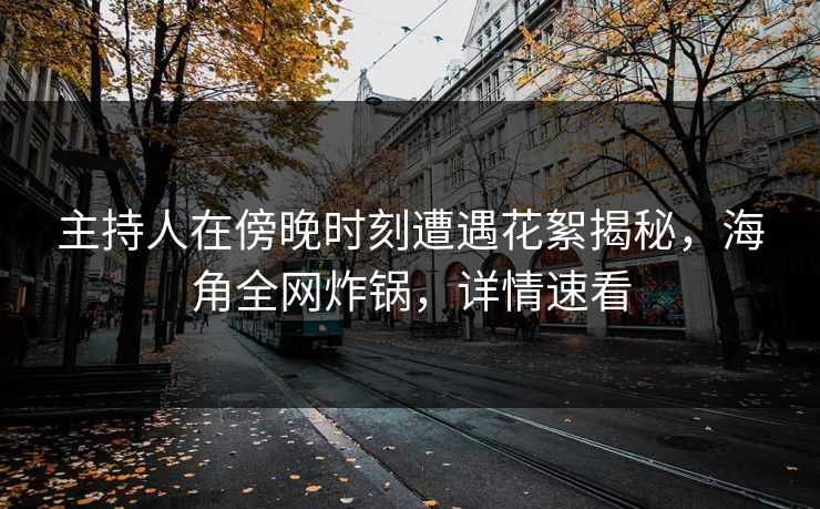 主持人在傍晚时刻遭遇花絮揭秘，海角全网炸锅，详情速看