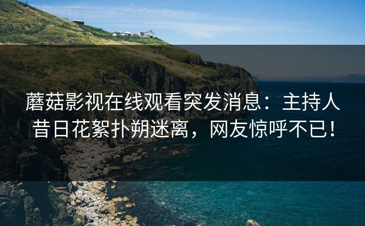 蘑菇影视在线观看突发消息：主持人昔日花絮扑朔迷离，网友惊呼不已！